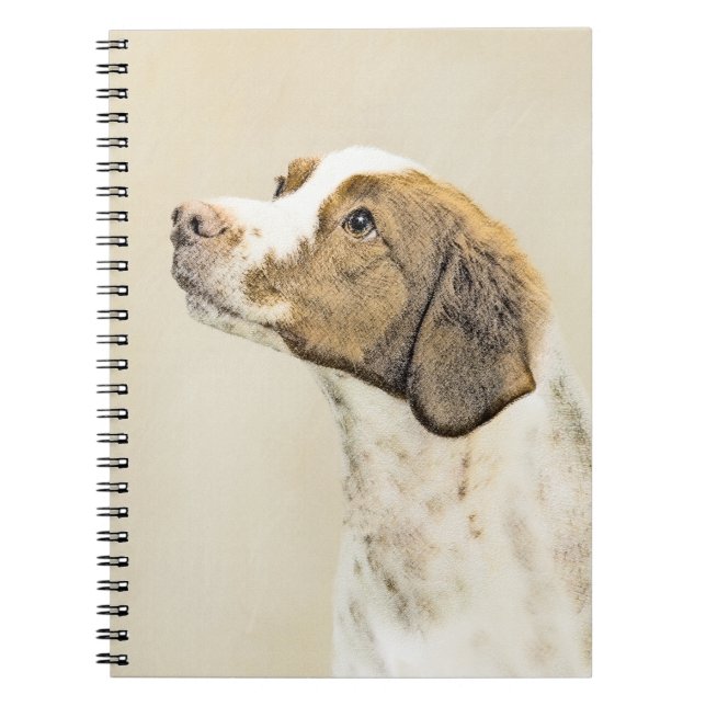 Brittany Painting - Cute Original Dog Art Notebook (Front)