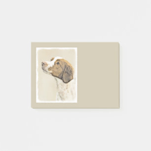 Brittany Painting - Cute Original Dog Art Post-it Notes