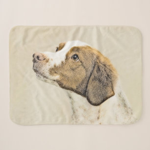 Brittany Painting - Cute Original Dog Art Sherpa Blanket