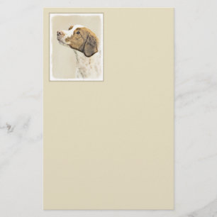 Brittany Painting - Cute Original Dog Art Stationery