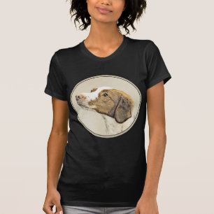 Brittany Painting - Cute Original Dog Art T-Shirt