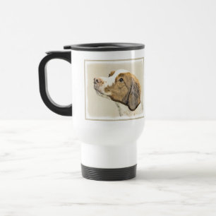 Brittany Painting - Cute Original Dog Art Travel Mug