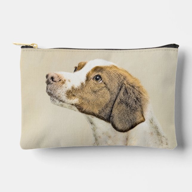 Brittany Painting Orange Roan Spaniel Cute Dog Art Accessory Pouch (Front)