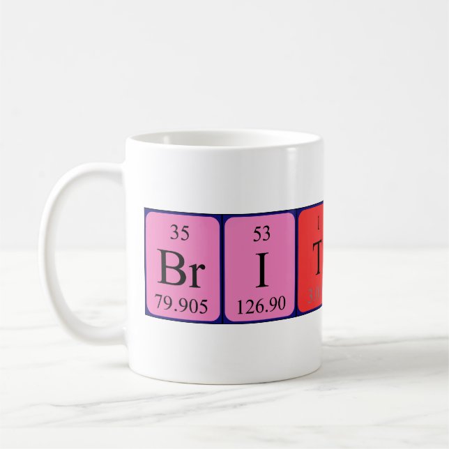 Brittany periodic table name mug (Left)