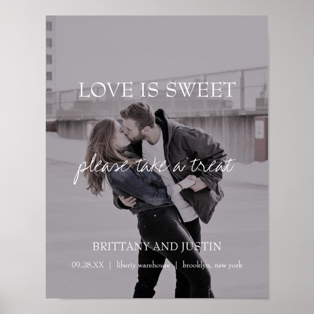 Brittany Photo Wedding Dessert Sweets Table Sign (Front)