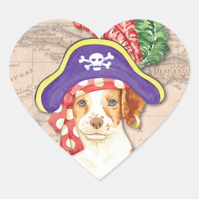 Brittany Pirate Heart Sticker (Front)