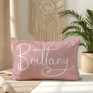 Brittany Signature Handwritten Heart Dusty Pink Lumbar Cushion