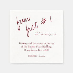 Brittany Simple Burgundy Fun Fact #1 Wedding Napkin