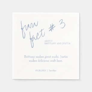 Brittany Simple Dusty Blue Fun Fact #3 Wedding Napkin