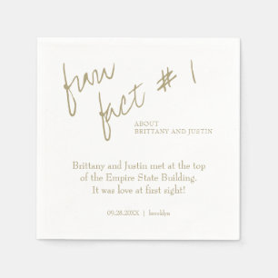 Brittany Simple Gold Fun Fact #1 Cocktail Napkins