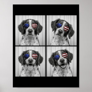 Brittany Spaniel 4th Of July Aamerican Flag Dog Poster