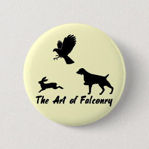 Brittany Spaniel and Falconry 6 Cm Round Badge