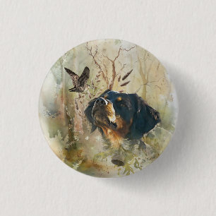 Brittany Spaniel and woodcock  3 Cm Round Badge
