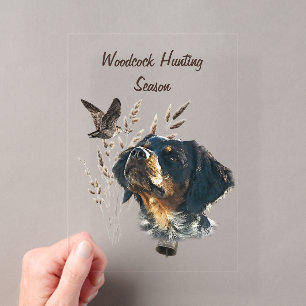 Brittany Spaniel and woodcock Acrylic Invitations