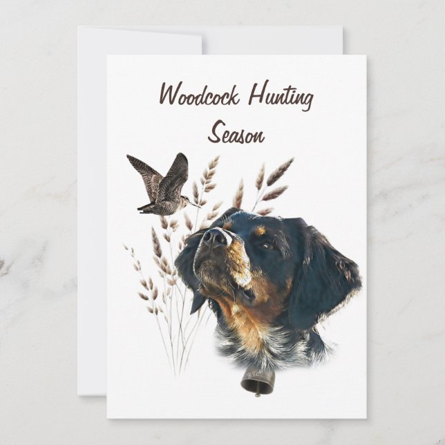 Brittany Spaniel and woodcock  Invitation (Front)