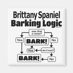 Brittany Spaniel Barking Logic Magnet