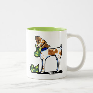 Brittany Spaniel Camouflage Boots Two-Tone Coffee Mug