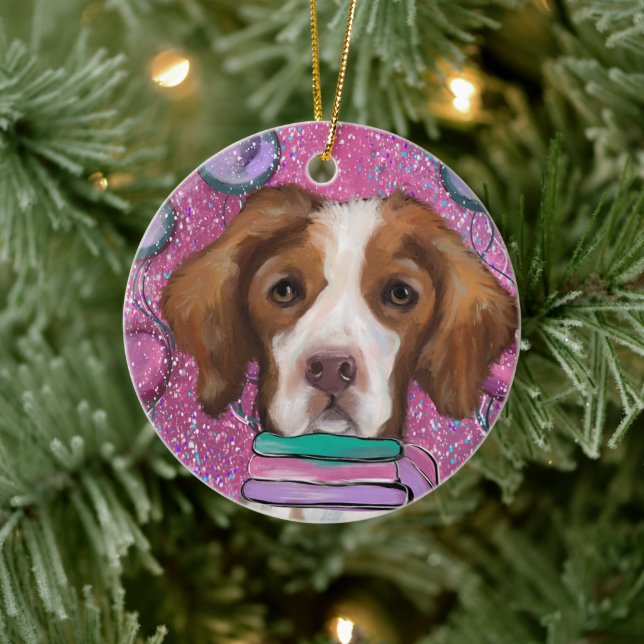 Brittany   Spaniel           Ceramic Ornament (Tree)