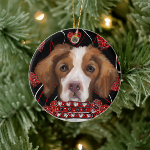 Brittany Spaniel Ceramic Ornament