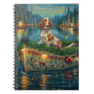 Brittany Spaniel Christmas Festive Voyage Notebook