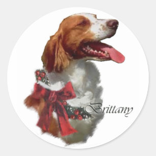 Brittany Spaniel Christmas Gifts Classic Round Sticker