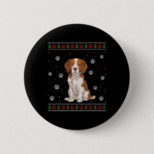 Brittany Spaniel Christmas Sweater Xmas Pet Animal 6 Cm Round Badge