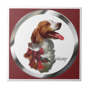 Brittany Spaniel Christmas Tile