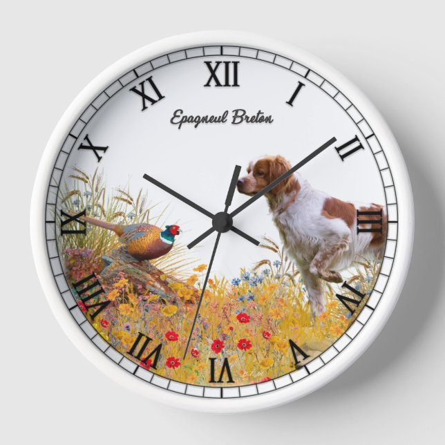 Brittany Spaniel Clock (Front)