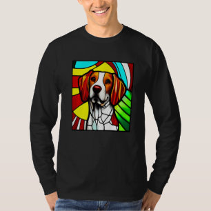 Brittany Spaniel - Colorful Stained Glass Premium T-Shirt