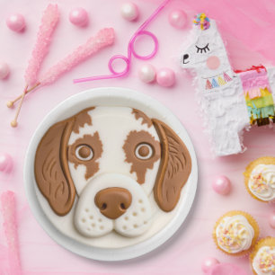 Brittany Spaniel Dog 3D Inspired Paper Plate