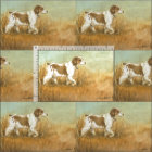 Brittany Spaniel Dog Art Fabric