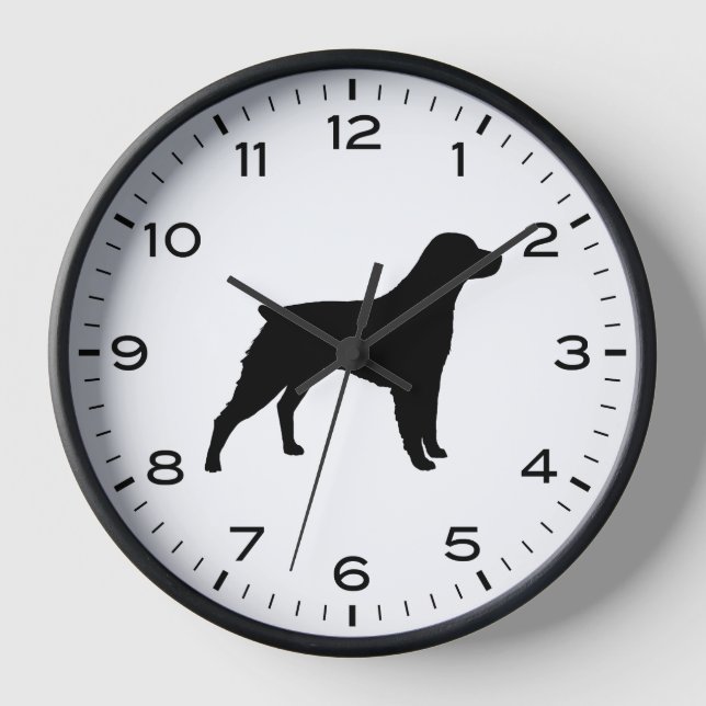 Brittany Spaniel Dog Breed Silhouette Clock (Front)