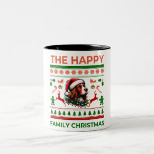 Brittany Spaniel Dog Christmas Hat Xmas Two-Tone Coffee Mug