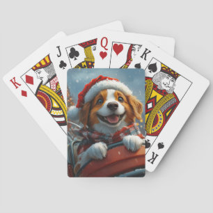 Brittany Spaniel Dog Christmas Playing Cards