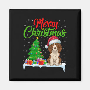 Brittany Spaniel Dog Christmas Tree Lights Xmas Do Magnet