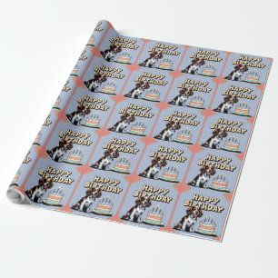 Brittany Spaniel Dog Colourful  Wrapping Paper