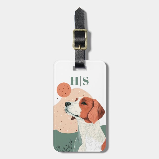 Brittany Spaniel Dog Luggage Tags (Front Vertical)