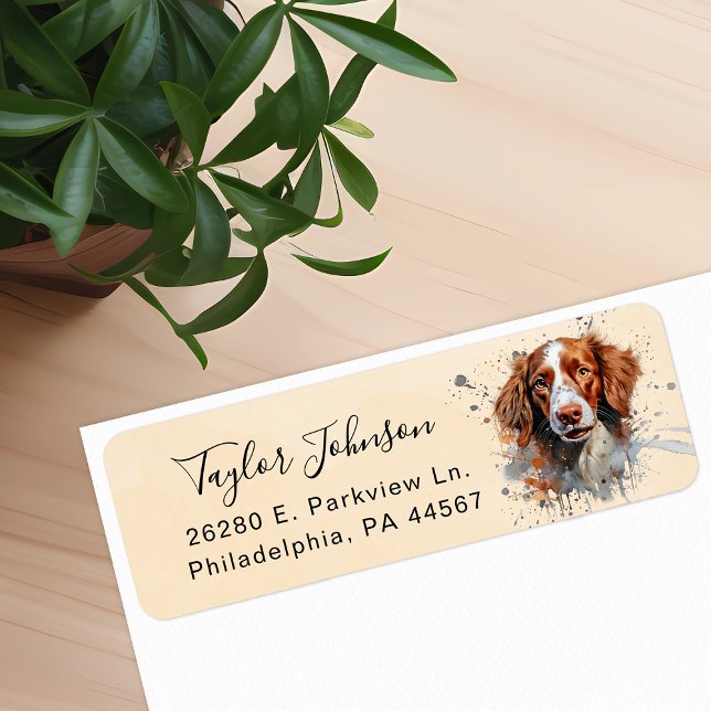 Brittany Spaniel Dog Return Address Label (Creator Uploaded)