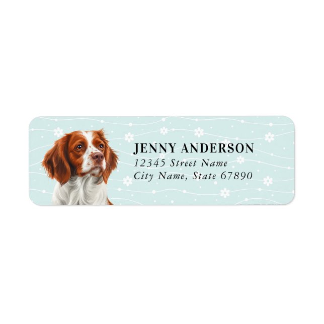 Brittany Spaniel Dog Return Address Labels (Front)