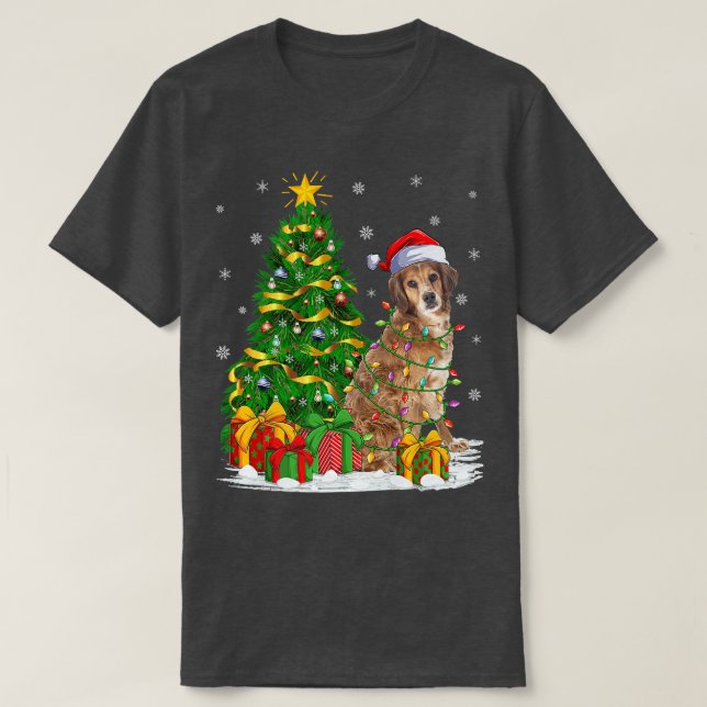 Brittany Spaniel Dog Xmas Tree Brittany Spaniel Ch T-Shirt (Design Front)