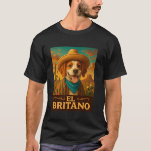 Brittany Spaniel El Britano Wild West Cowboy Weste T-Shirt