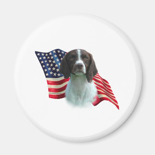 Brittany Spaniel Flag Magnet (Front)