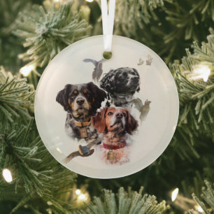 Brittany Spaniel Glass Tree Decoration