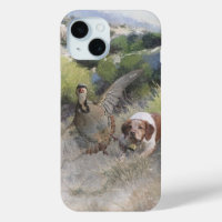 Brittany Spaniel hunting chukar partridge, Art 