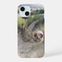 Brittany Spaniel hunting chukar partridge, Art