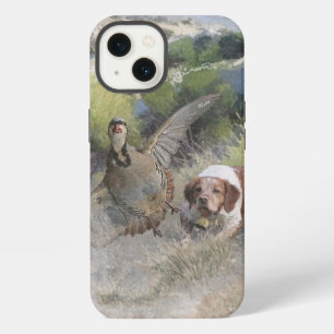 Brittany Spaniel hunting chukar partridge, Art iPhone 13 Case