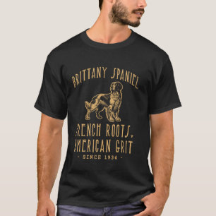 BRITTANY SPANIEL HUNTING DOG VINTAGE DESIGN T-Shirt