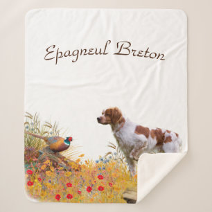 Brittany Spaniel, Hunting Pheasant Sherpa Blanket