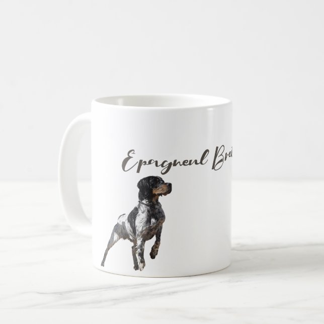 Brittany Spaniel hunts in the field     Coffee Mug (Front Left)