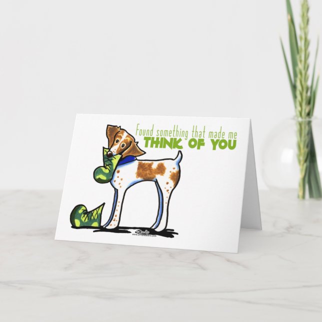 Brittany Spaniel I Miss You Card (Front)